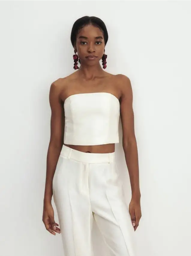 Top a corsetto Colore panna