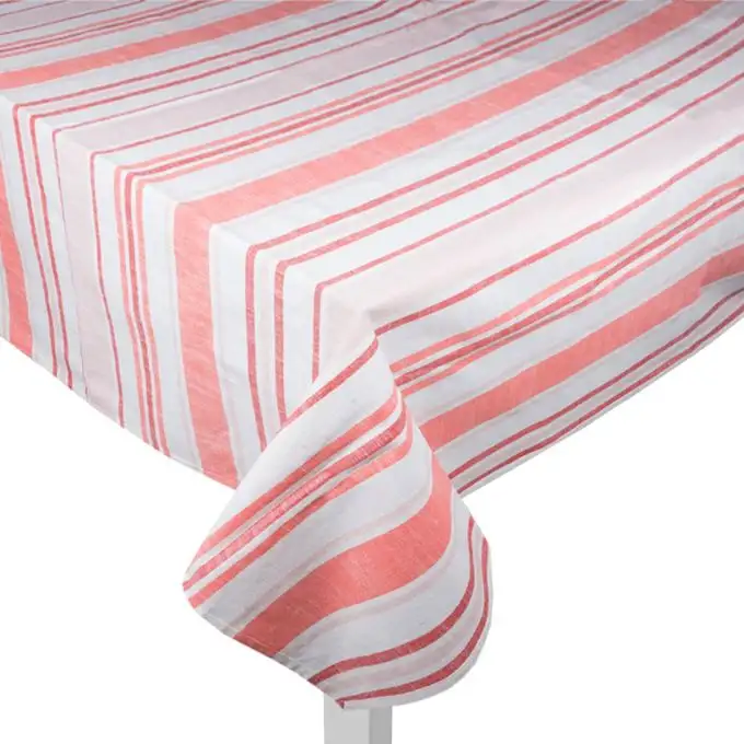 Nappe rotonda a righe rosse e rosa