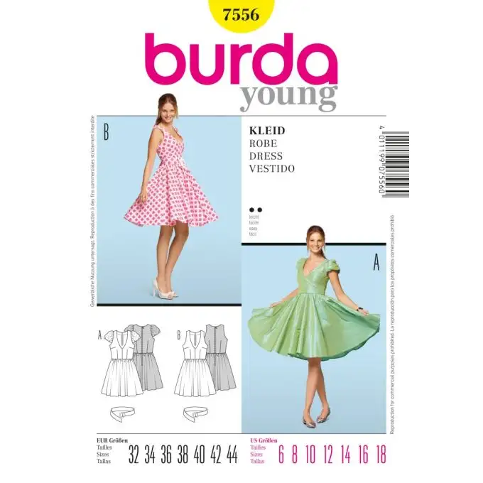 Abito burda 7556 patron