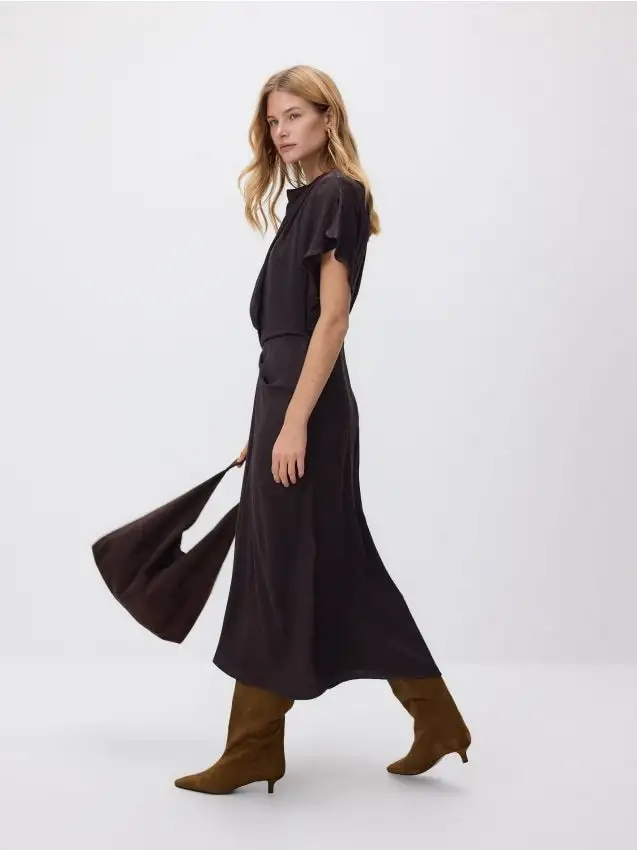 Maxivestito fantasia Colore marrone