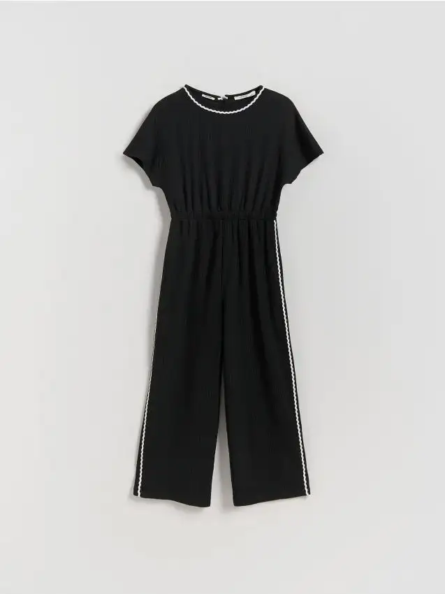 Tuta strutturata con banda laterale Colore nero