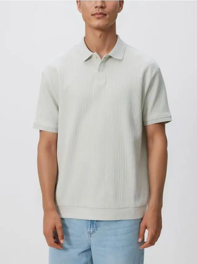 Polo strutturata comfort fit Colore blu pallido