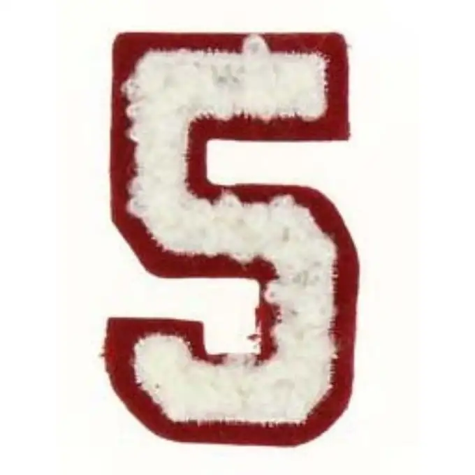 Ecusson termoadesivo numero ricamato 5