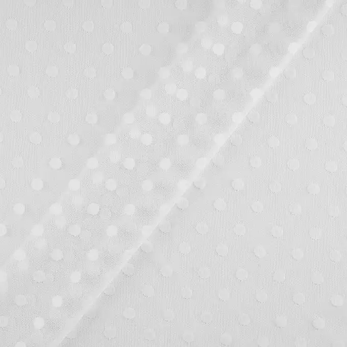 Tessuto tulle pois bianco