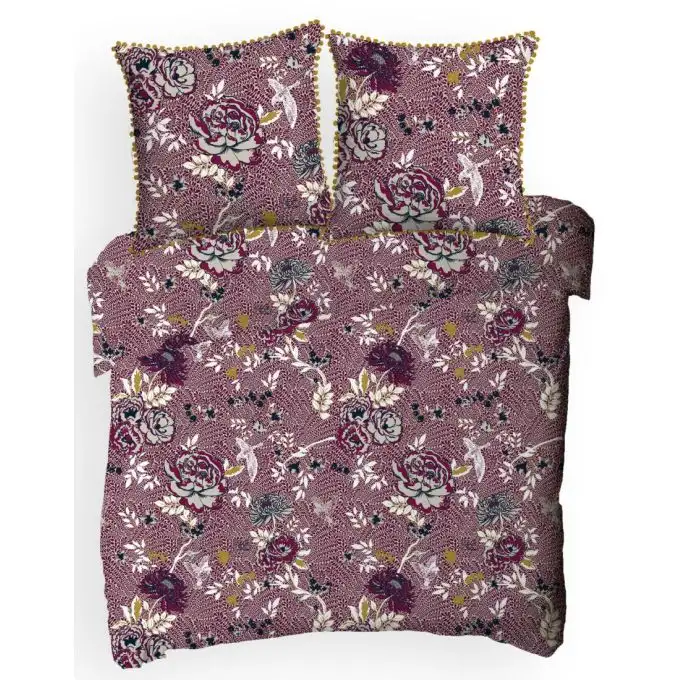 Set di biancheria da letto fiori rossi vino