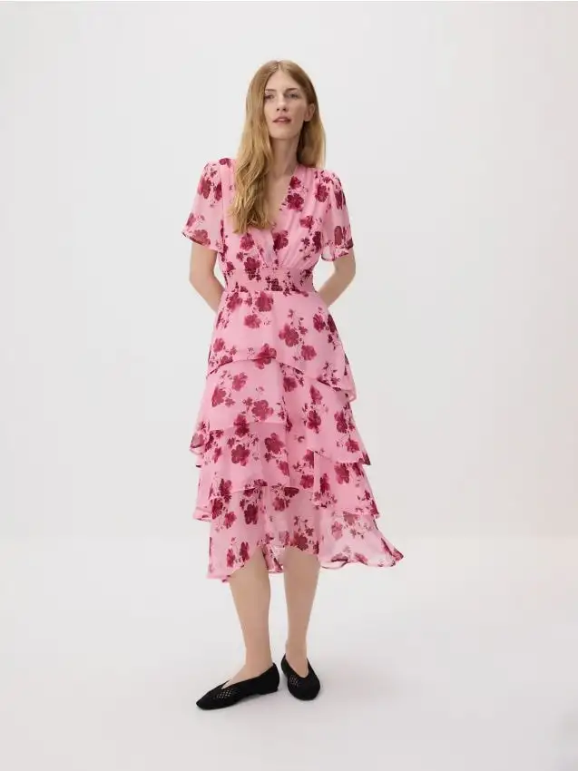 Vestito fantasia con volant Colore multicolore