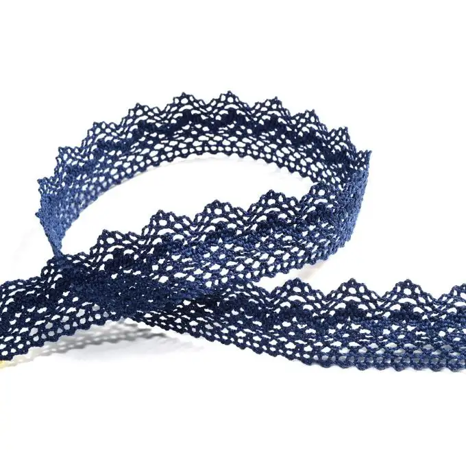 Nastro pizzo 25 mm blu scuro