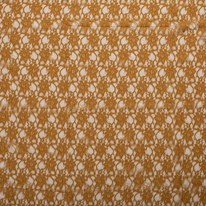 Tessuto guipure anemone giallo senape