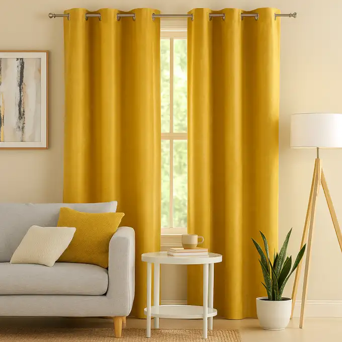 Tenda velluto giallo Barton