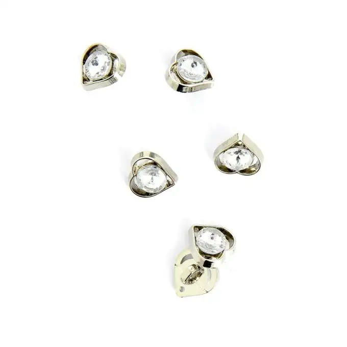 bottoni cuore diamante con gambo 12 mm