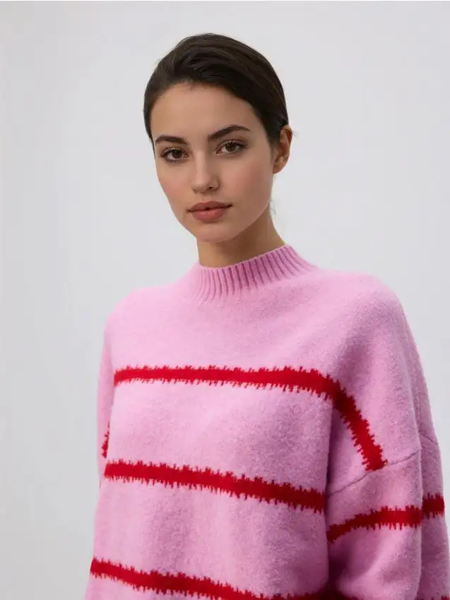 Maglione a righe Colore rosa