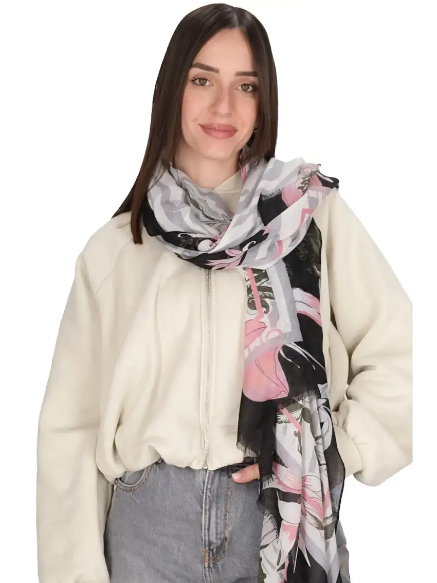 Liu Jo Women's Scarf - Printed Scarf - Black