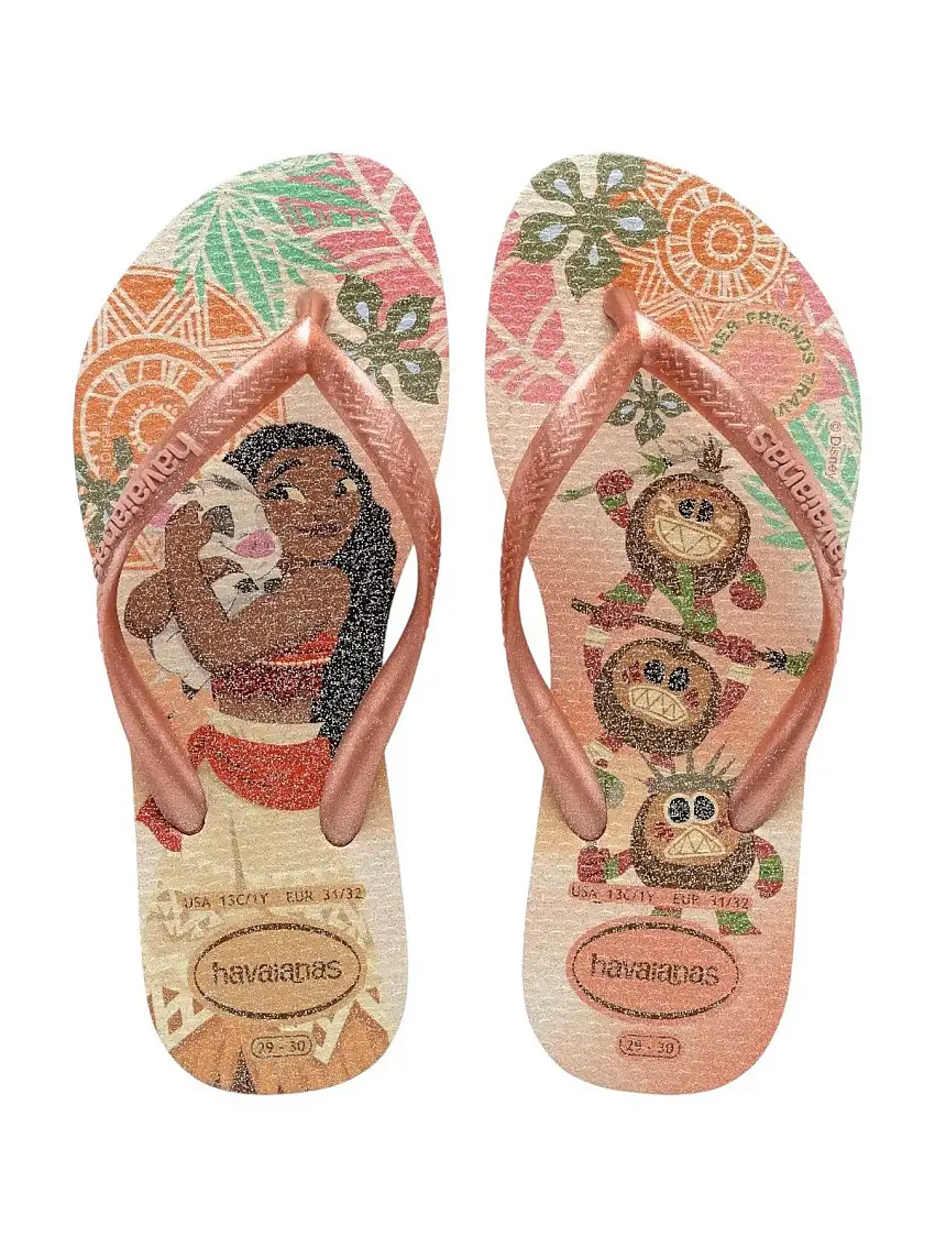 HAVAIANAS Flip Flops for Girls and Boys Hav. Kids slim princess 4123328.9259 Pink
