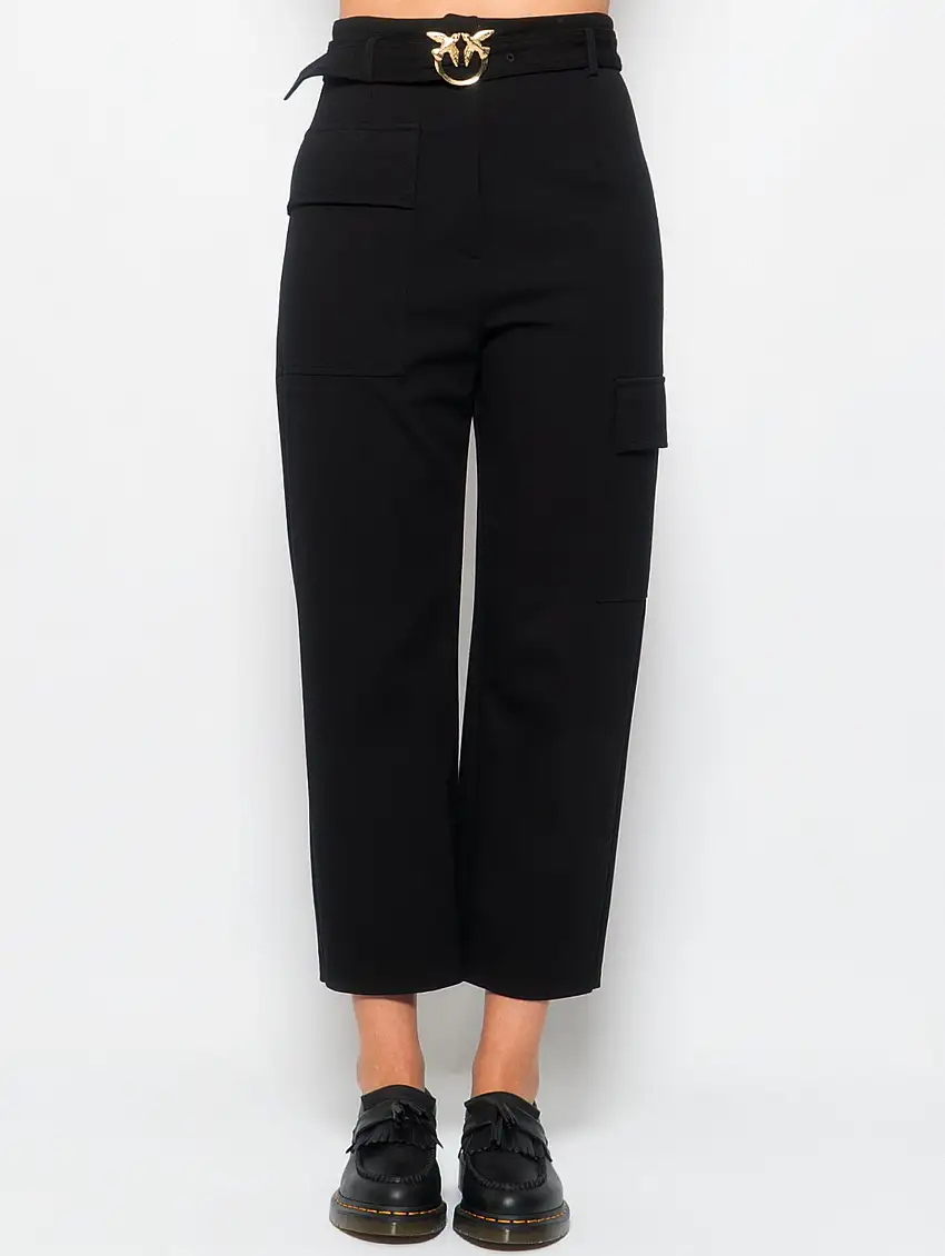 Pantaloni in Tecno Viscosa Punto Stoffa Nero