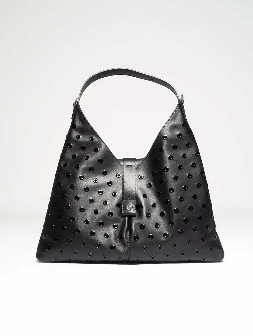 Borsa Vita con Applicazioni Nero