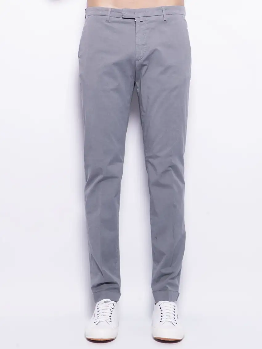Pantaloni Ventre Piatto in Slim Fit Grigio