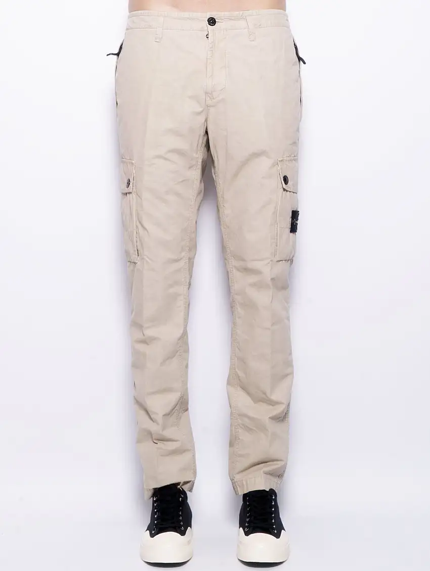 Pantalone Cargo Tinto in Capo Beige