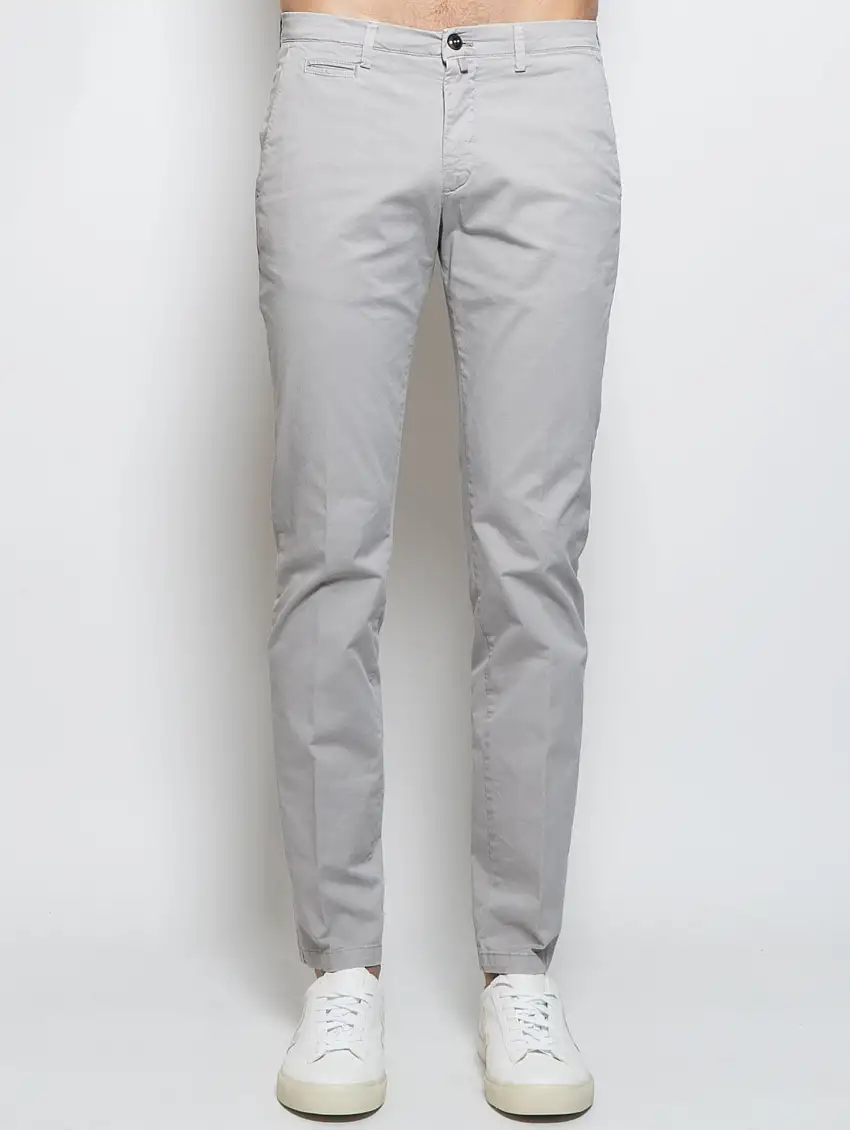 Pantaloni Chino in Cotone Grigio