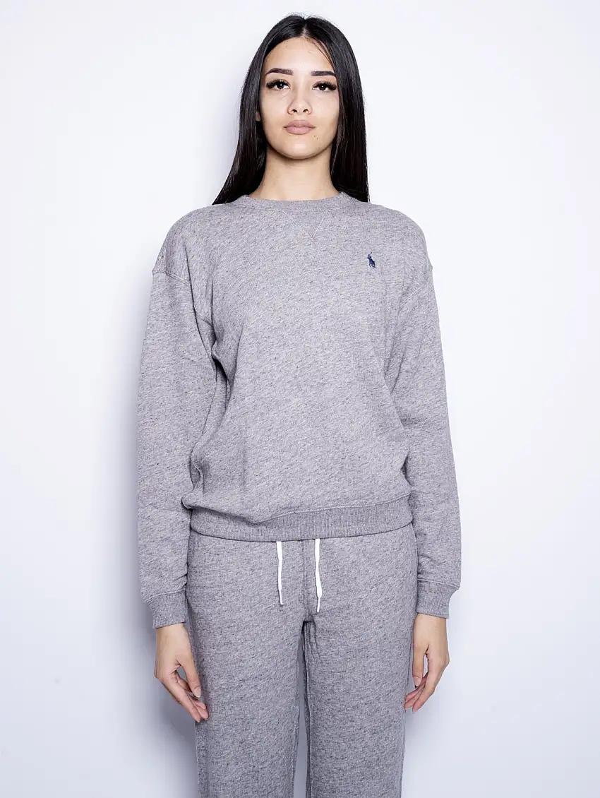 Felpa Girocollo in Cotone Loopback Grigio