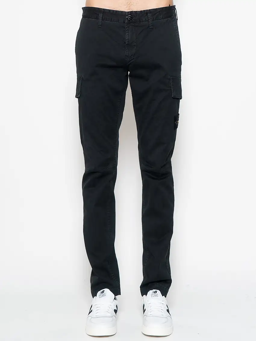 Pantaloni Cargo in Cotone Stretch Nero