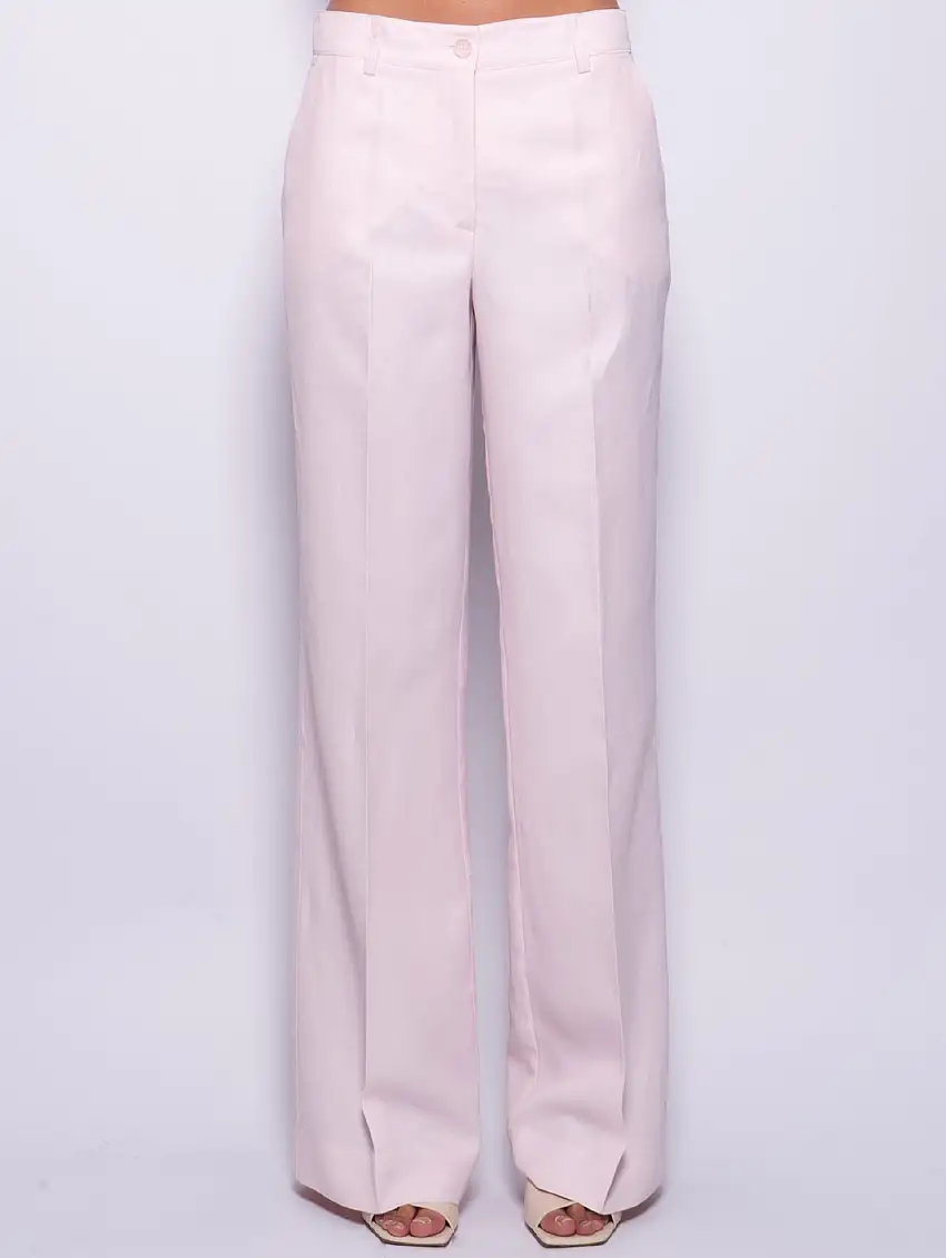 Pantaloni Palazzo in Lino Fior di Pesco