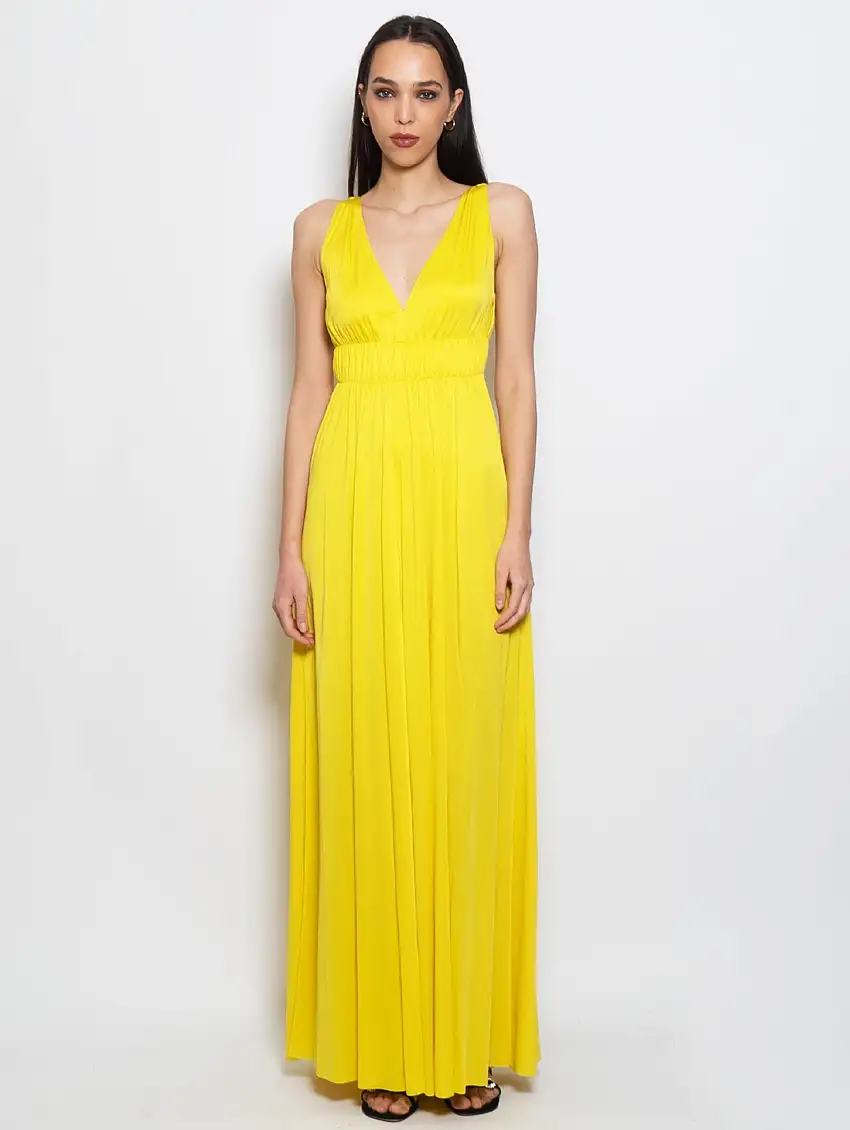Abito Lungo Stile Impero Giallo