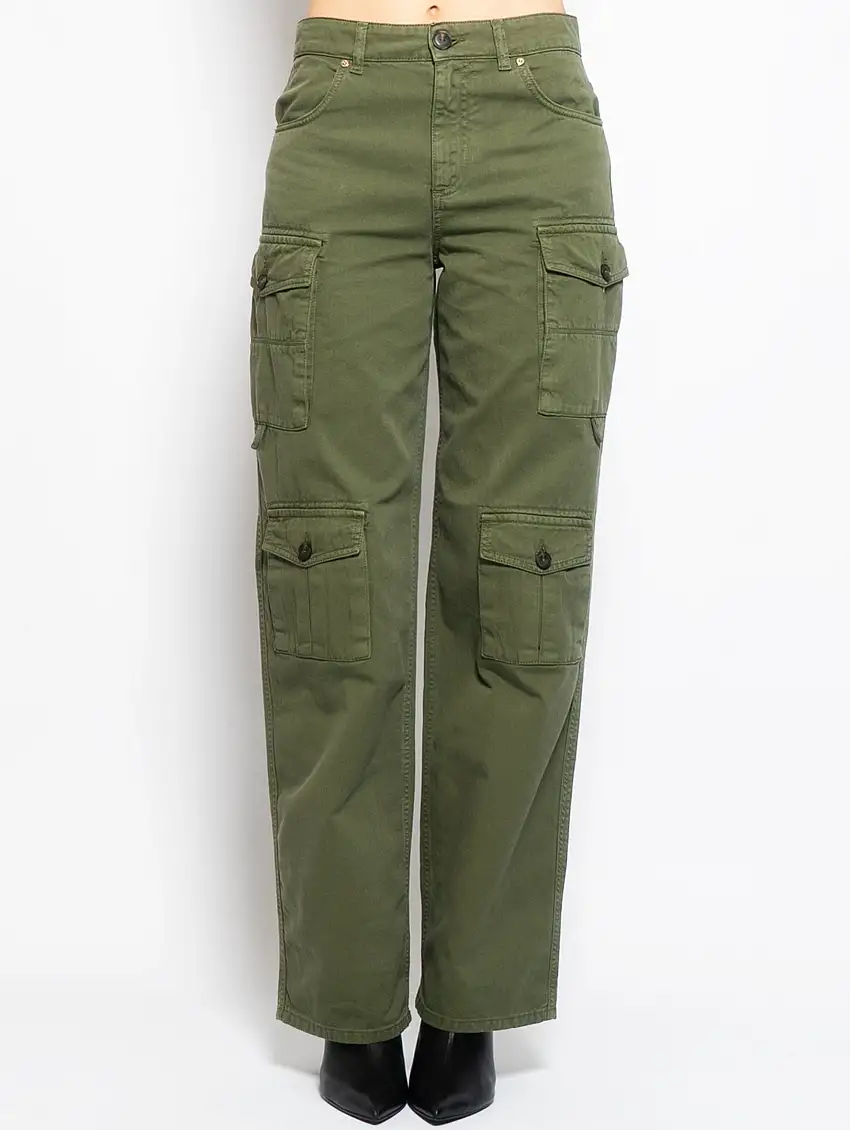 Pantaloni Cargo Ampi Verde