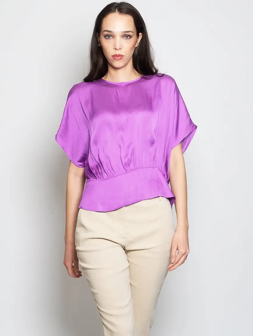 Top con Arricciatura in Vita Lilla