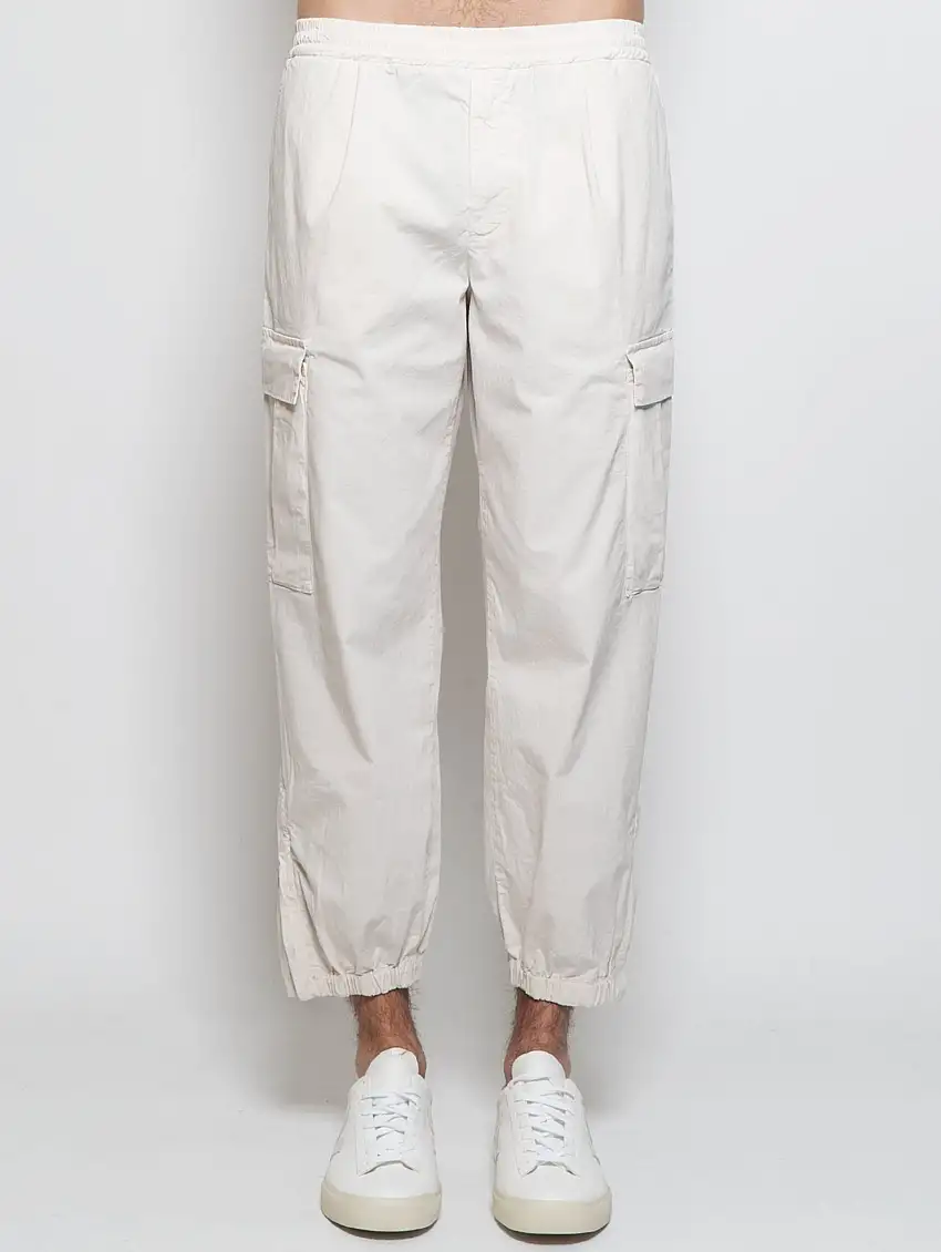 Pantaloni Cargo con Elastico Carta