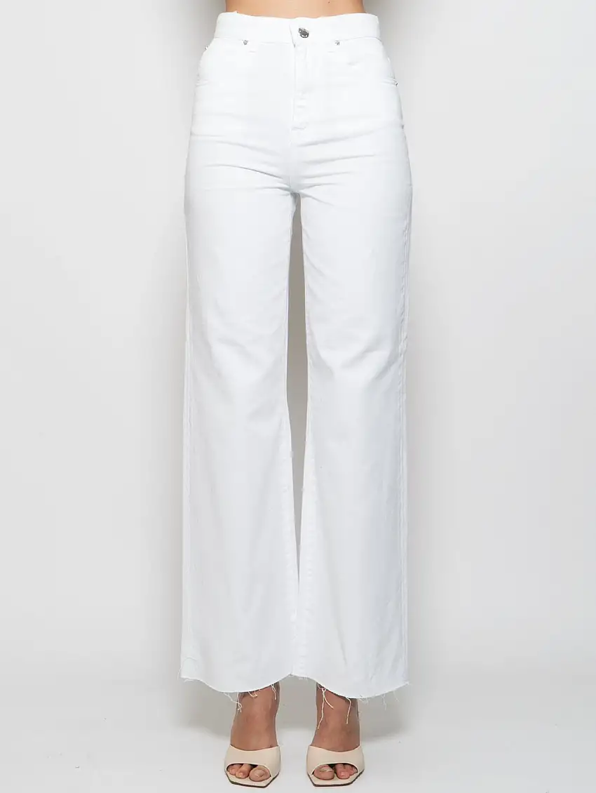 Jeans in Bull di Cotone Bianco