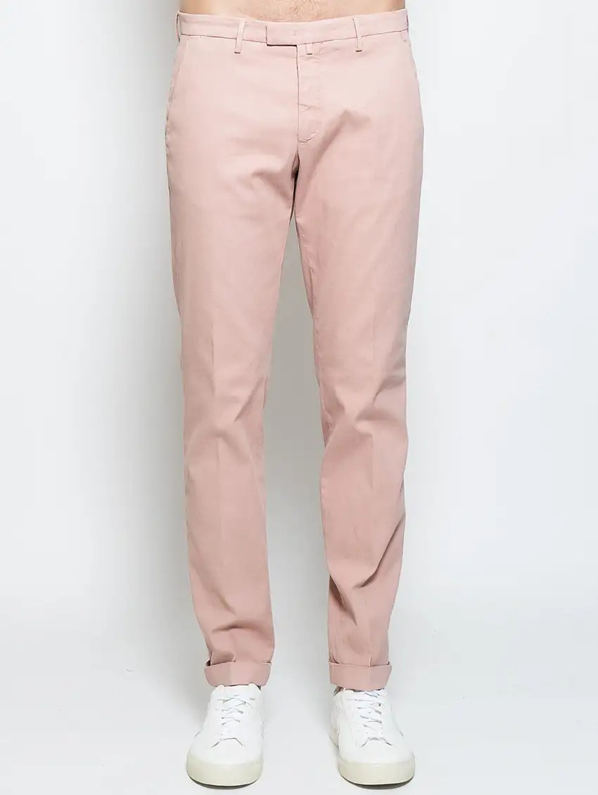 Pantaloni Chino in Armaturato Rosa