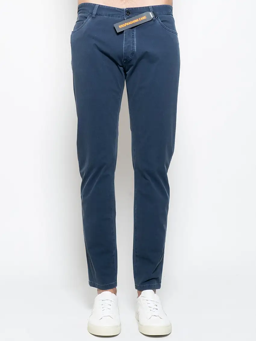 Pantaloni Cinque Tasche Lavato Blu