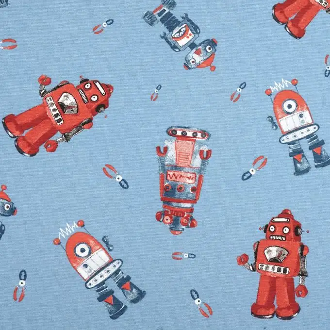 Tessuto ottomano robot azzurro cielo