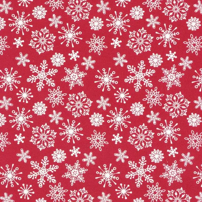 Tessuto natalizio cotone rosso fiocchi