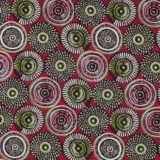 Tessuto jacquard cerchi rosa