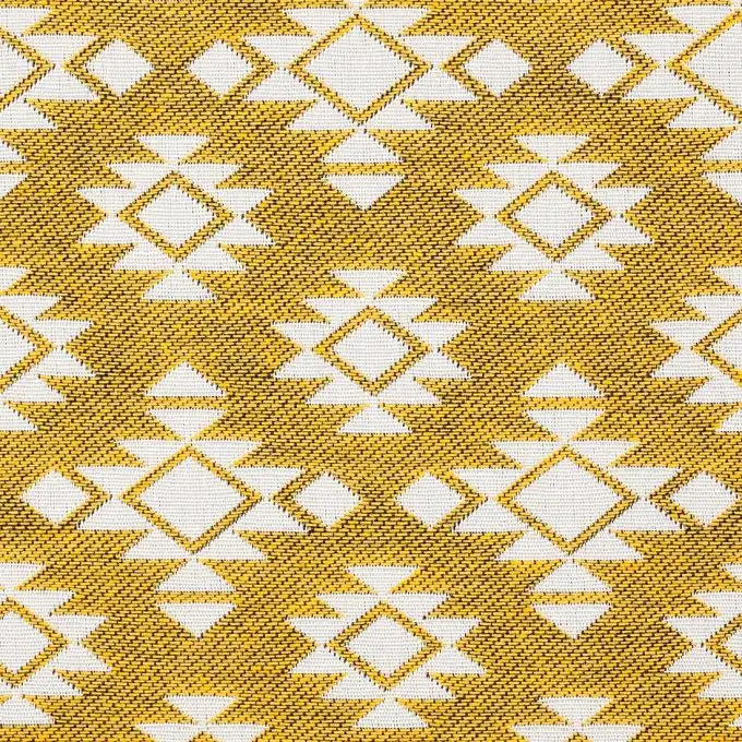 Tessuto jacquard giallo fiocchi geometrici