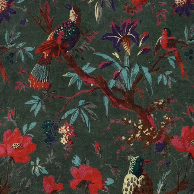 Tessuto velluto stampato bridy verde