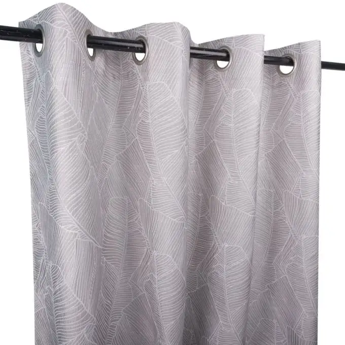 Tenda jacquard palme grigio