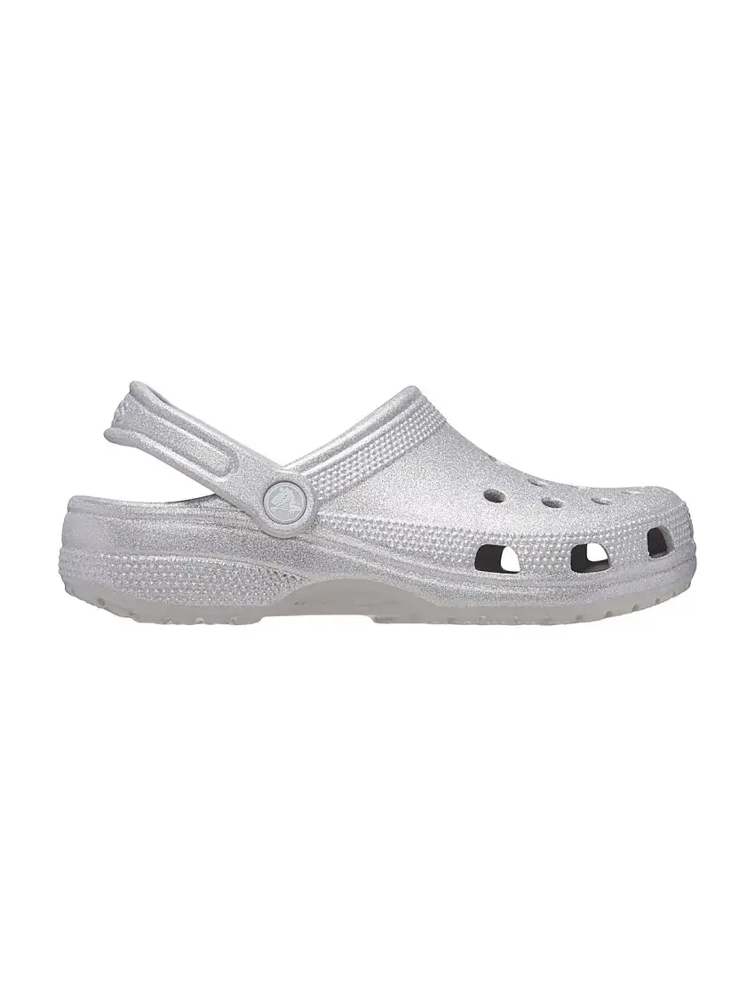 CROCS Women's Slipper Classic Glitter Clog W 205942 0IC Silver