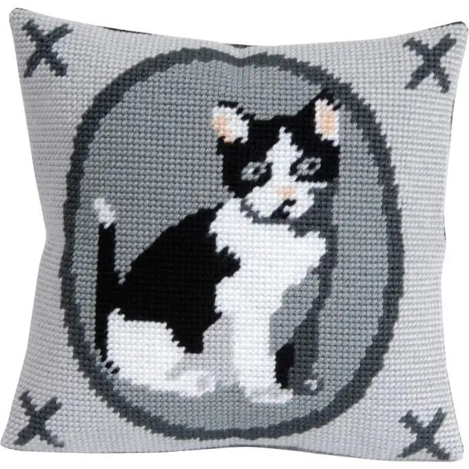 Kit tela grande fori gatto grigio