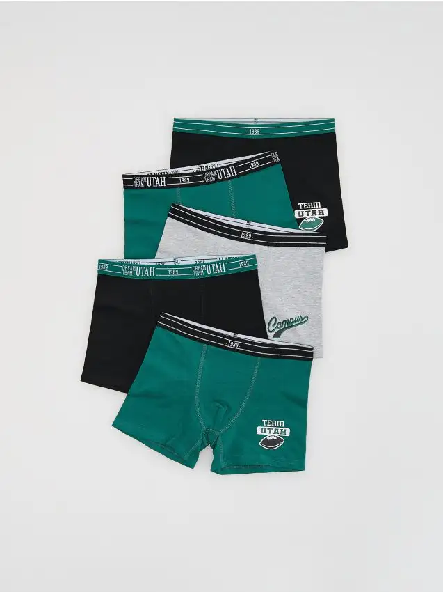 Boxer in cotone 5 pack Colore verde scuro