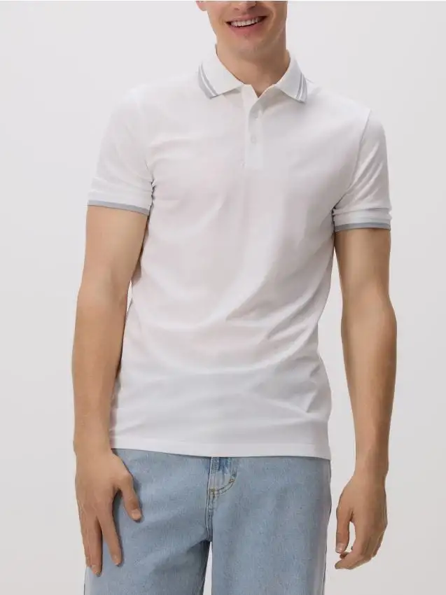 Polo regular fit in misto viscosa Colore bianco