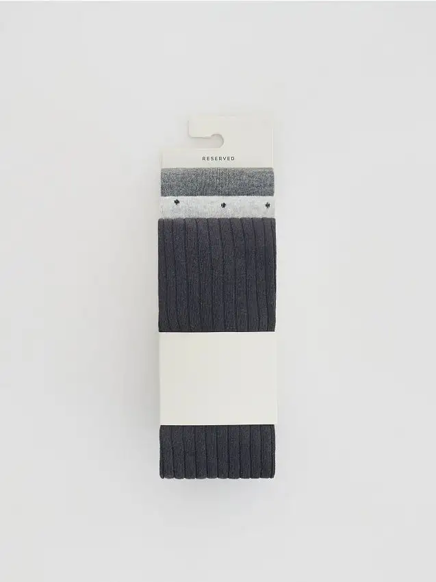 Calze in cotone 3 pezzi Colore grigio scuro