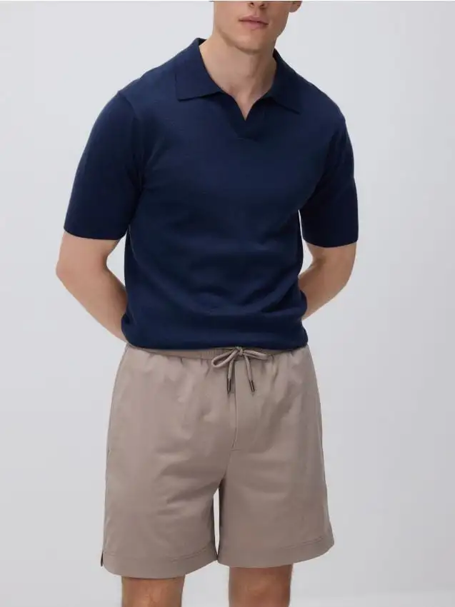 Shorts comfort con laccio Colore beige