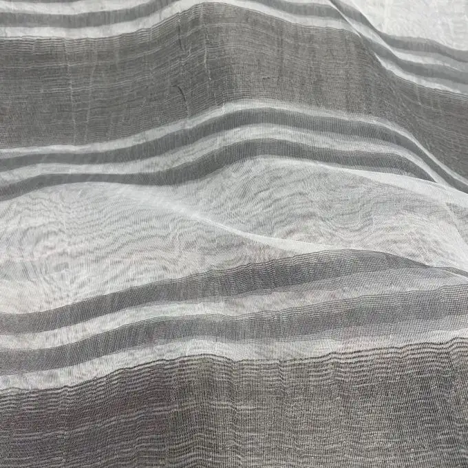 Tendaggio rigato effetto stropicciato grande larghezza