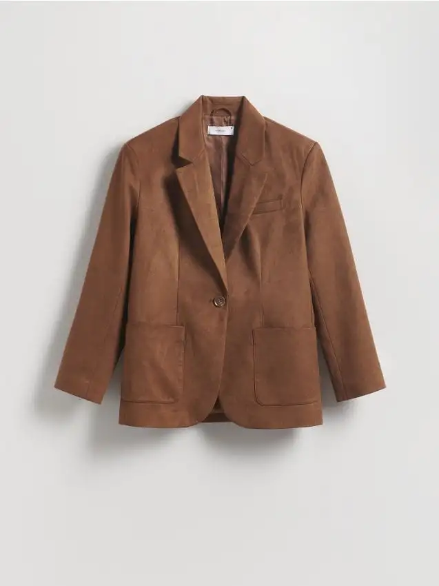 Giacca effetto scamosciato Colore marrone dorato