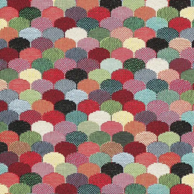 Tessuto jacquard squame multicolore
