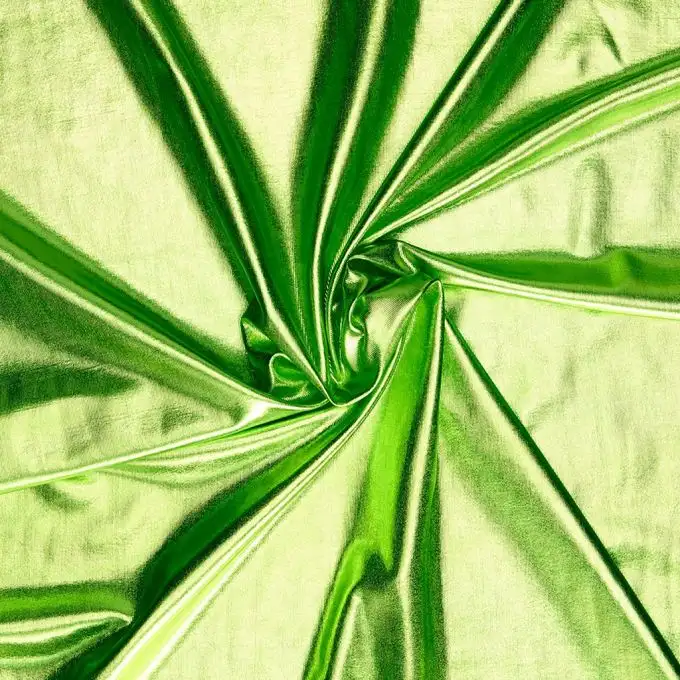 Tessuto elasticizzato effetto metallizzato verde