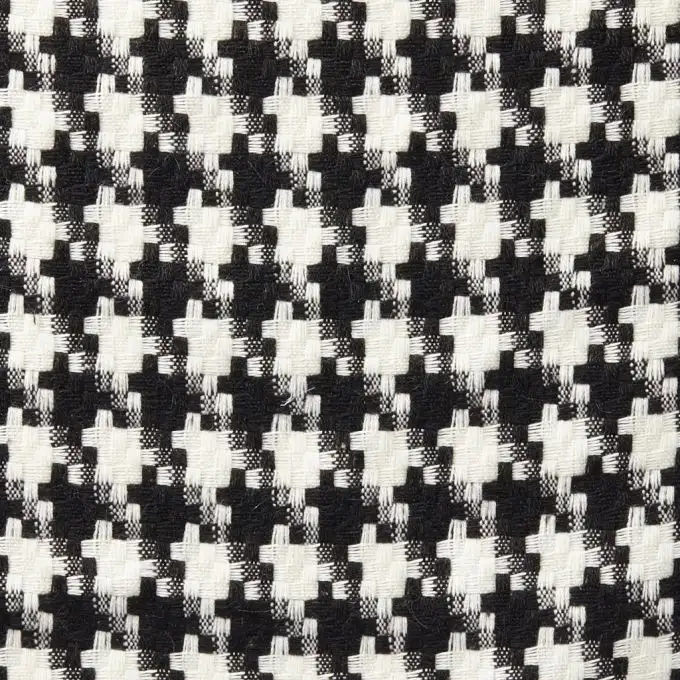 Tessuto effetto lana pied de poule nero e bianco