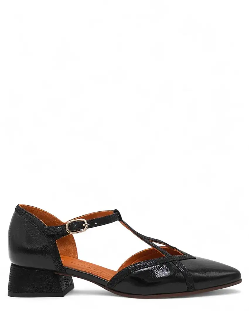 Scarpe Hidrow in Pelle Nera – Tacco 4,5 cm e Suola Cuoio